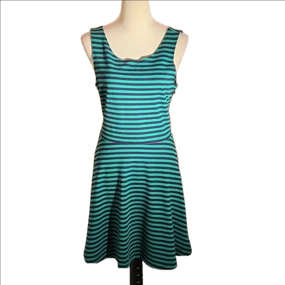 American Eagle Outfitters Striped Dress w/ Cutouts & Crisscross Back Women 12